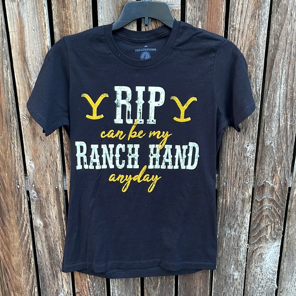 Yellowstone Shirt Tee Medium Paramount TV Show Rip Ranch Fitted Ladies M Black